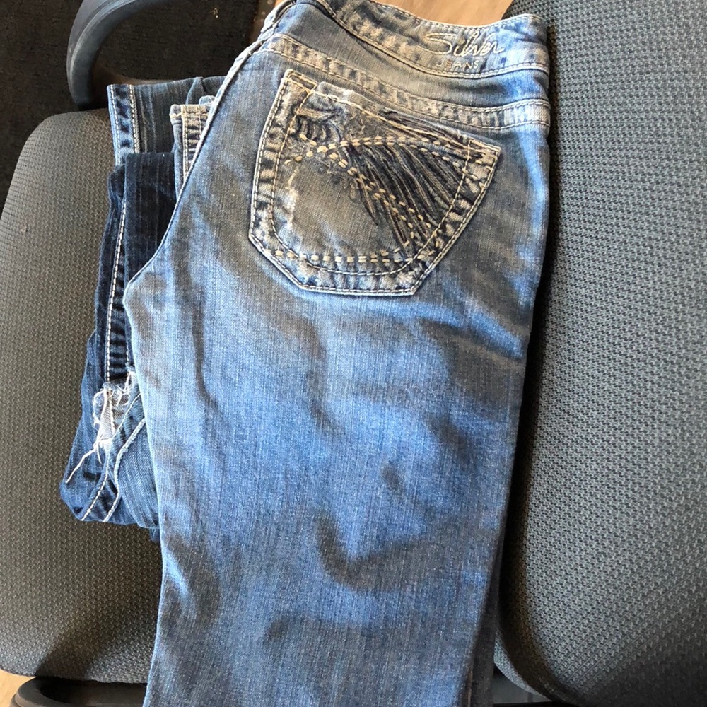 Women’s silver jeans